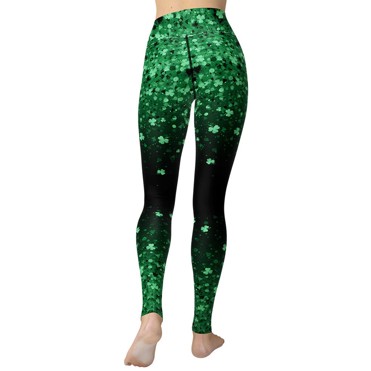 St. Patrick's Day Glitter Print Yoga Leggings