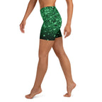 St. Patrick's Day Glitter Print Yoga Shorts