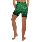 St. Patrick's Day Glitter Print Yoga Shorts
