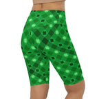 St. Patrick's Day Plaid Biker Shorts