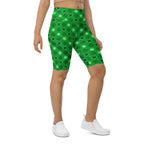 St. Patrick's Day Plaid Biker Shorts