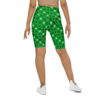 St. Patrick's Day Plaid Biker Shorts