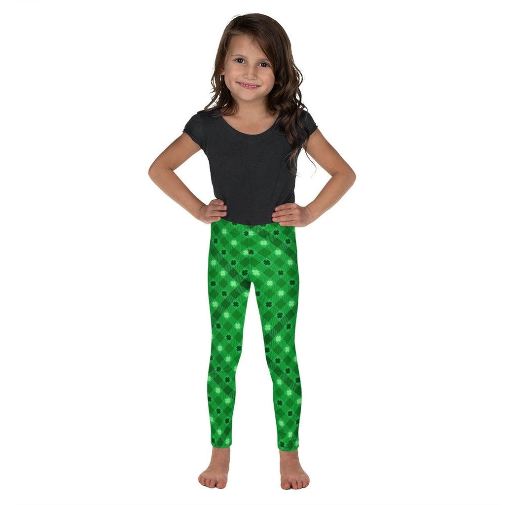 St. Patrick's Day Plaid Kid's Leggings