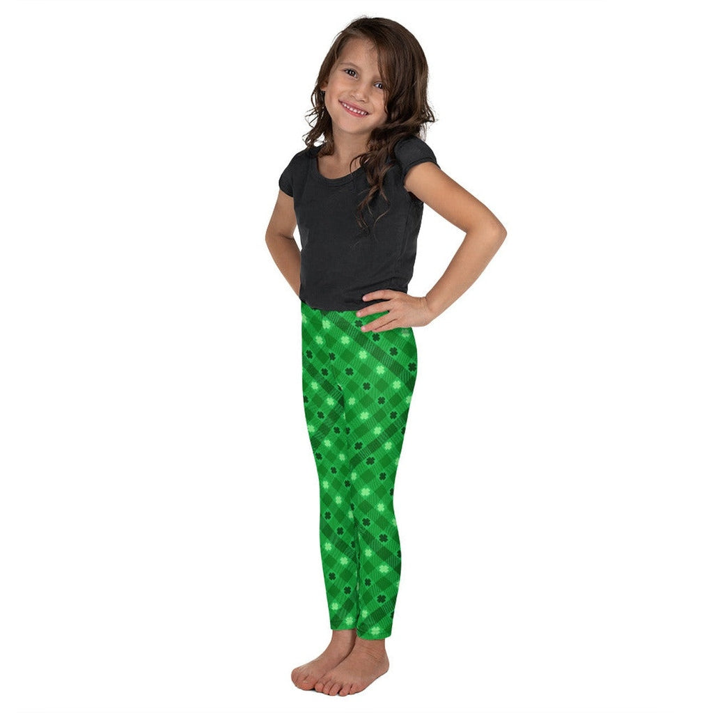 St. Patrick's Day Plaid Kid's Leggings