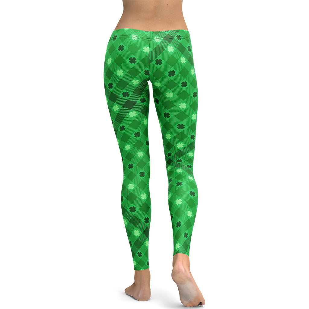 St. Patrick's Day Plaid Leggings
