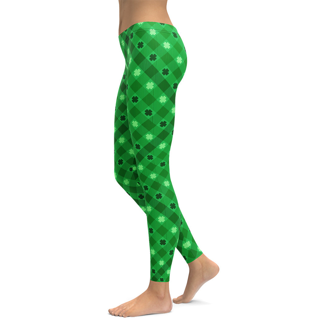 St. Patrick's Day Plaid Leggings