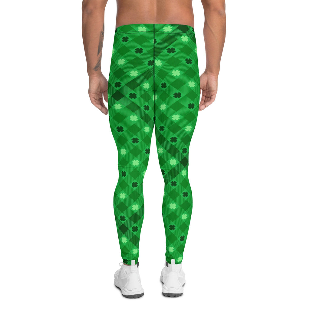 St. Patrick's Day Plaid Men's Leggings