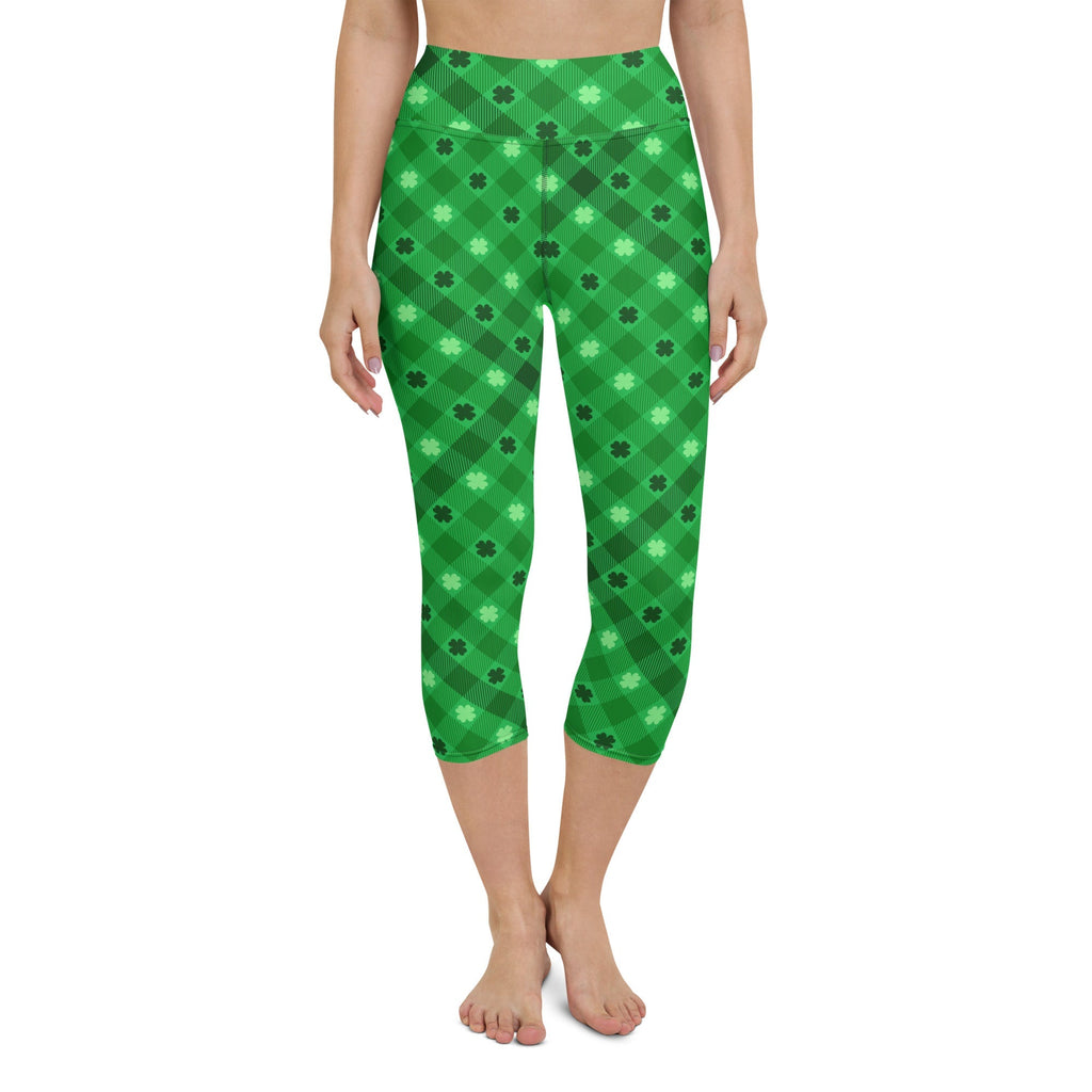 St. Patrick's Day Plaid Yoga Capris