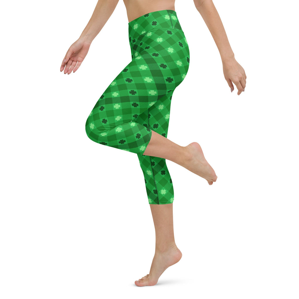 St. Patrick's Day Plaid Yoga Capris
