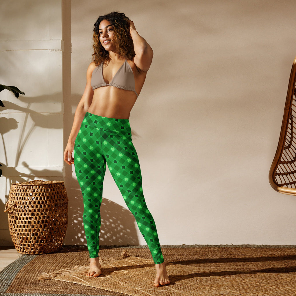St. Patrick's Day Plaid Yoga Leggings