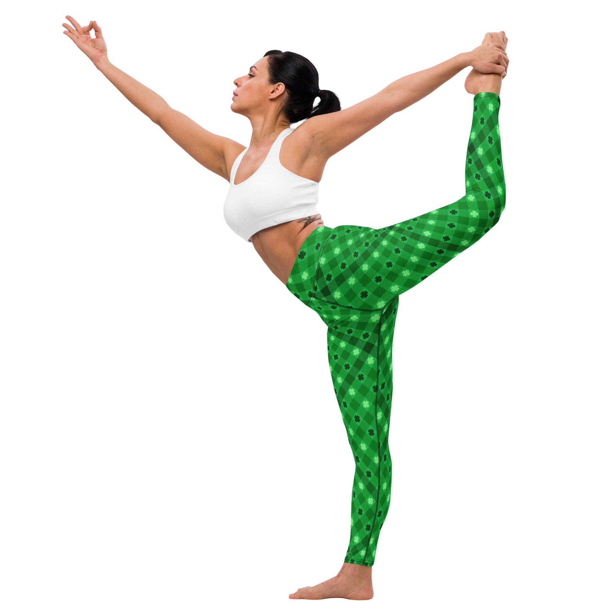 St. Patrick's Day Plaid Yoga Leggings