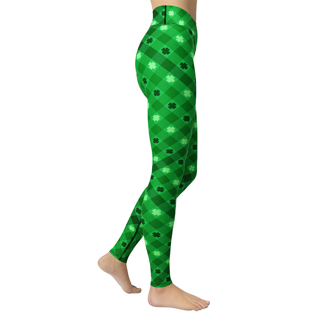 St. Patrick's Day Plaid Yoga Leggings