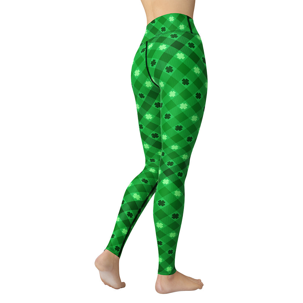 St. Patrick's Day Plaid Yoga Leggings