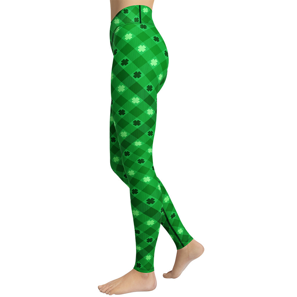 St. Patrick's Day Plaid Yoga Leggings