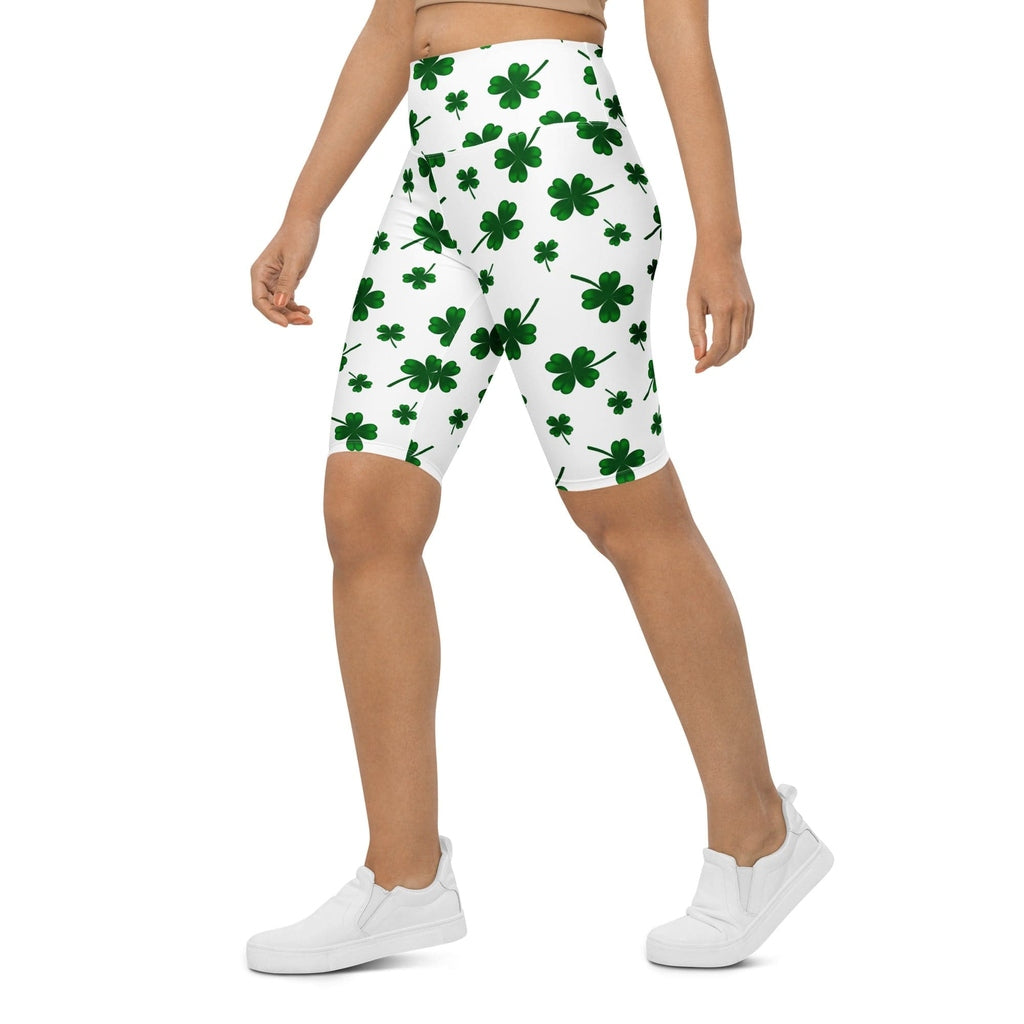 St. Patricks Day Shamrock Biker Shorts