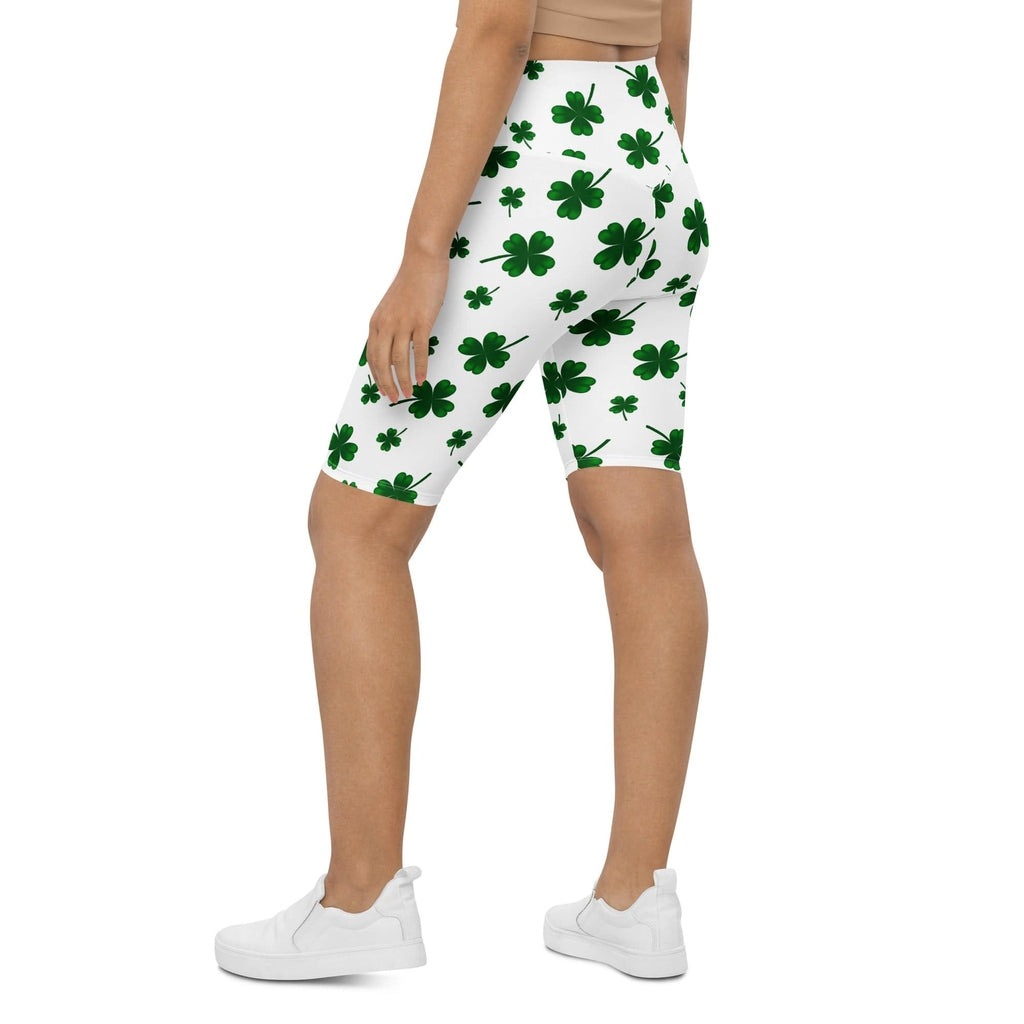 St. Patricks Day Shamrock Biker Shorts
