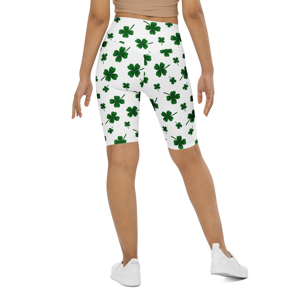 St. Patricks Day Shamrock Biker Shorts