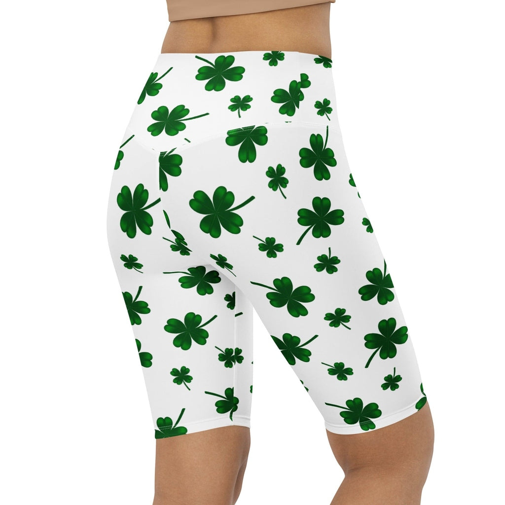 St. Patricks Day Shamrock Biker Shorts