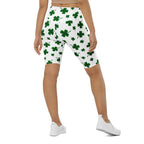 St. Patricks Day Shamrock Biker Shorts