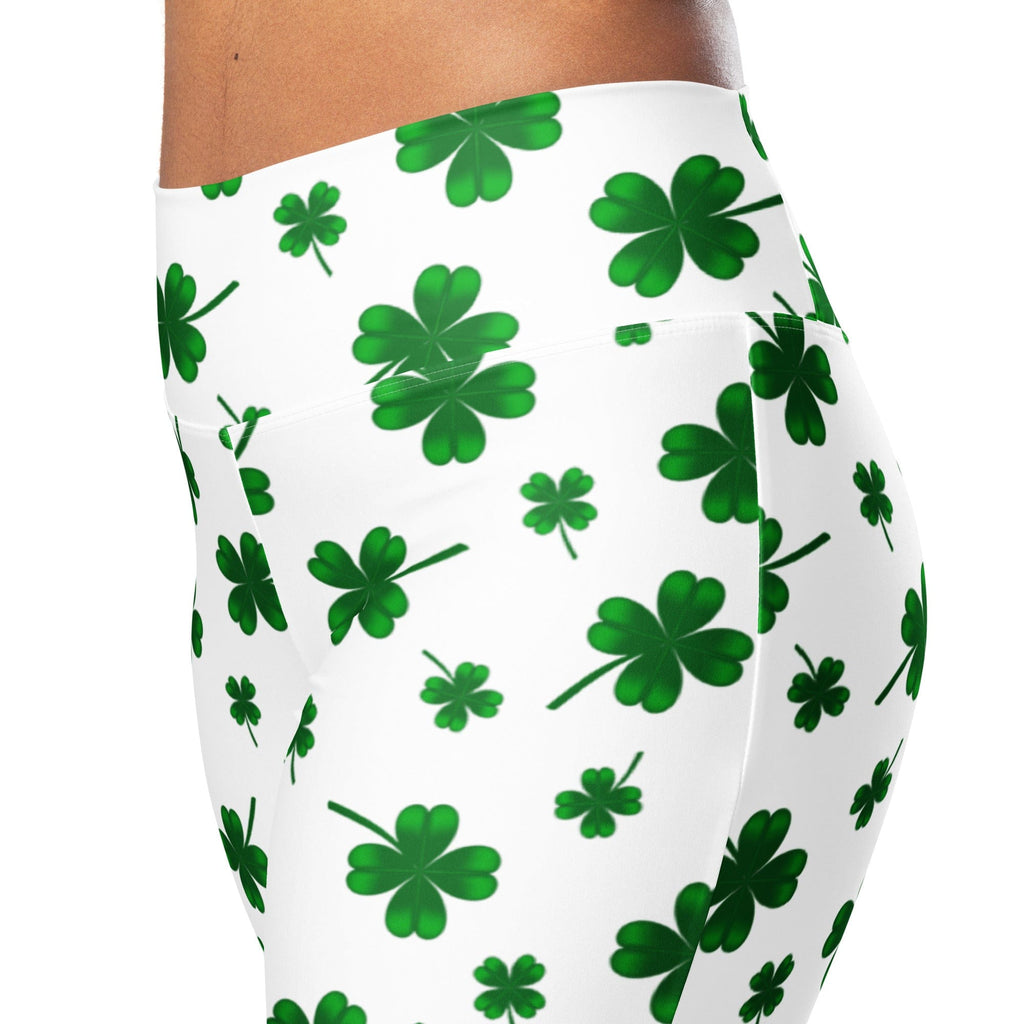 St. Patricks Day Shamrock Flare Leggings