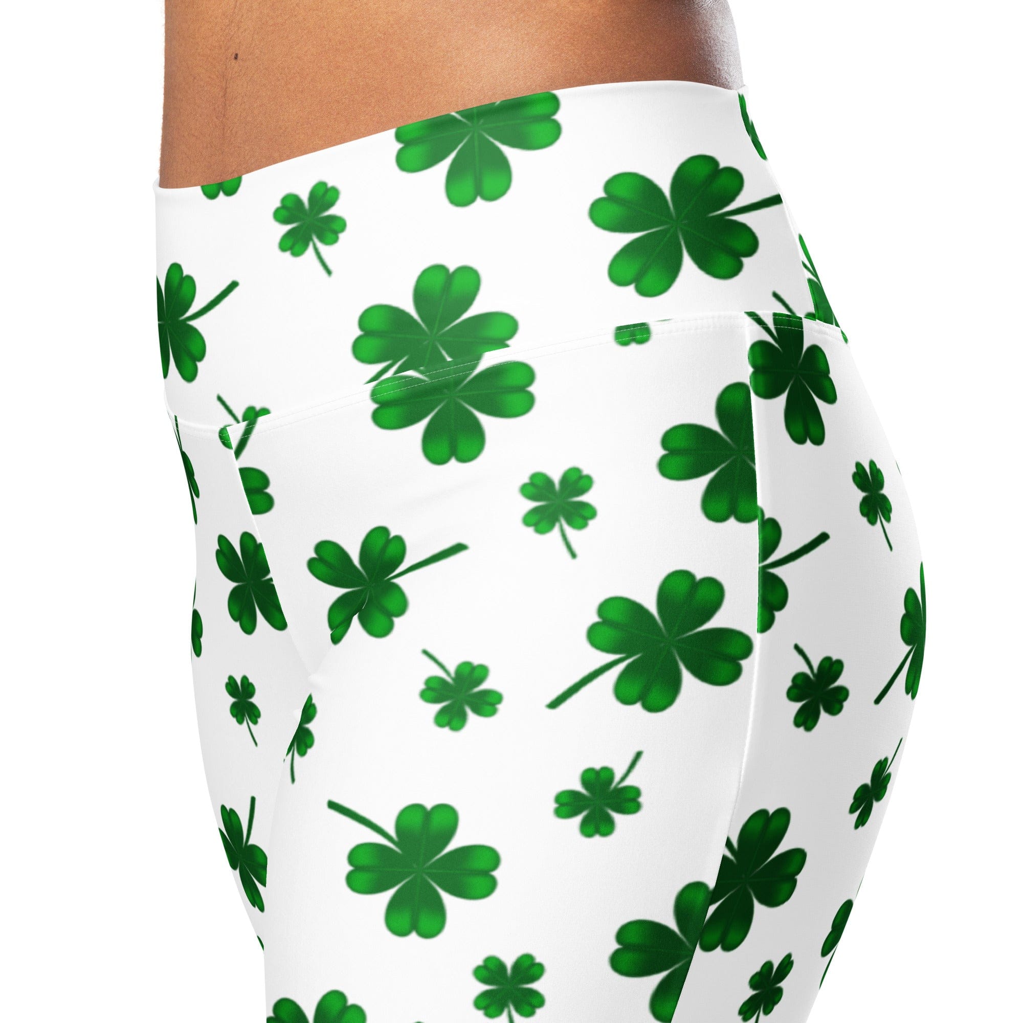 St. Patricks Day Shamrock Flare Leggings