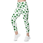 St. Patricks Day Shamrock Leggings With Pockets