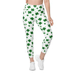 St. Patricks Day Shamrock Leggings With Pockets