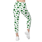 St. Patricks Day Shamrock Leggings With Pockets