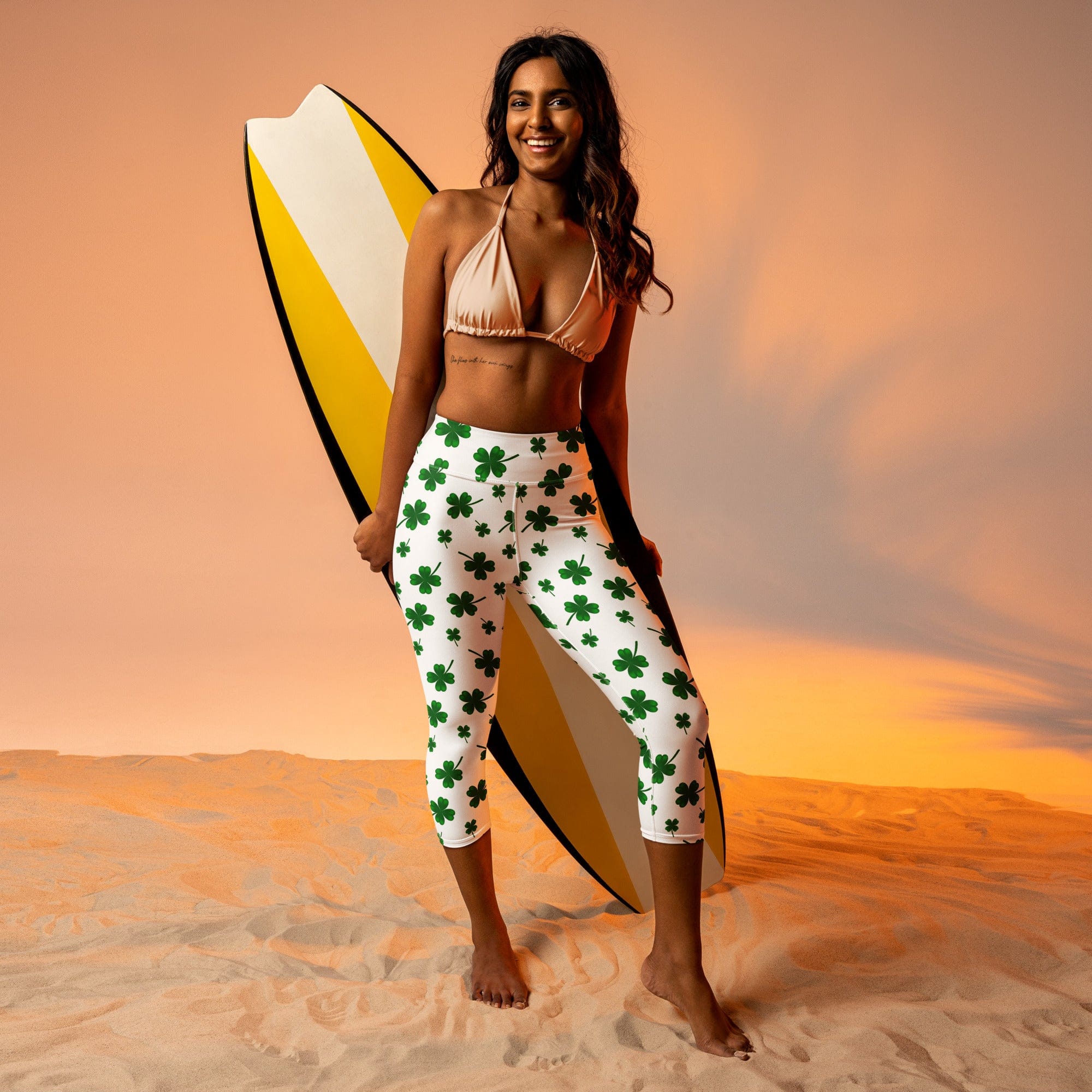 St. Patricks Day Shamrock Yoga Capris