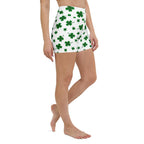 St. Patricks Day Shamrock Yoga Shorts