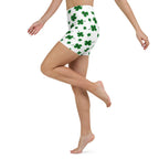 St. Patricks Day Shamrock Yoga Shorts