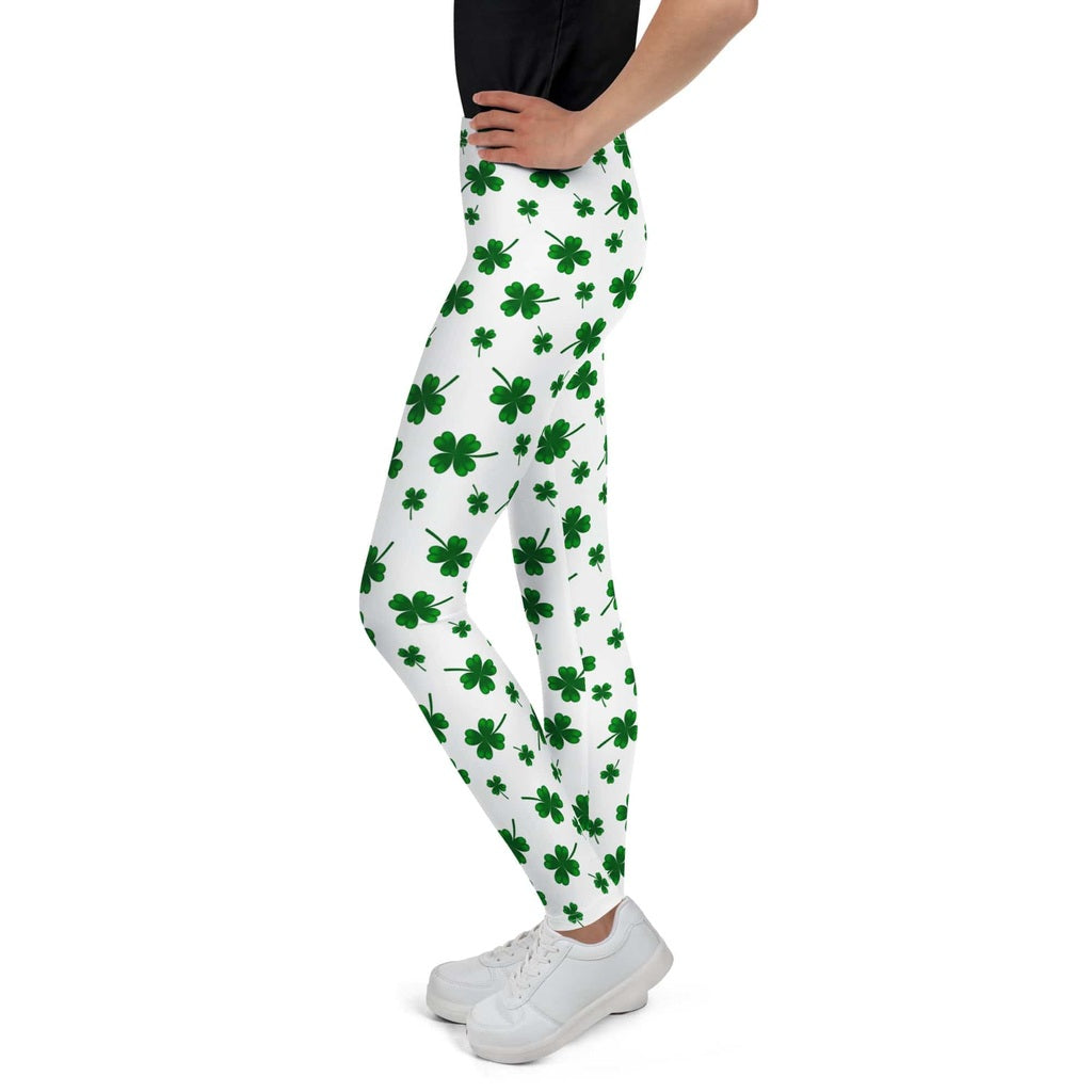 St. Patricks Day Shamrock Youth Leggings