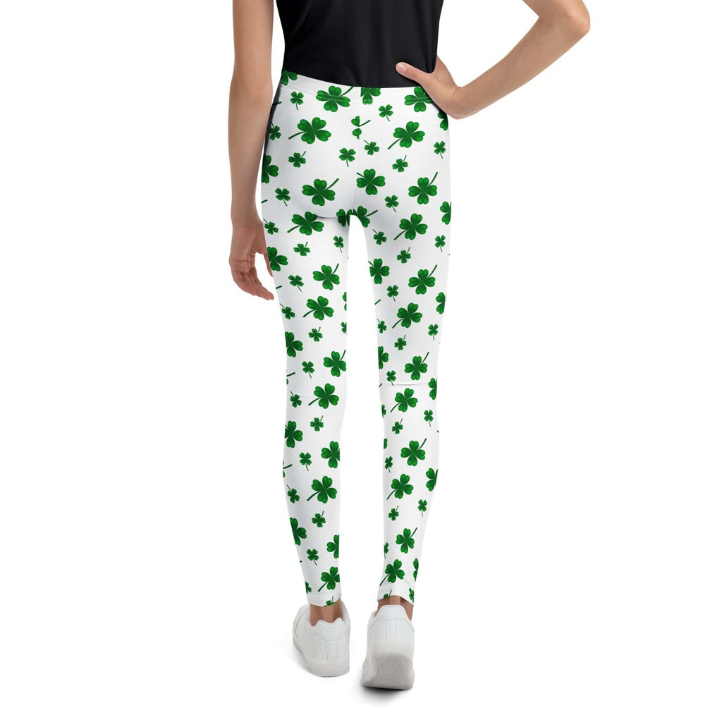 St. Patricks Day Shamrock Youth Leggings