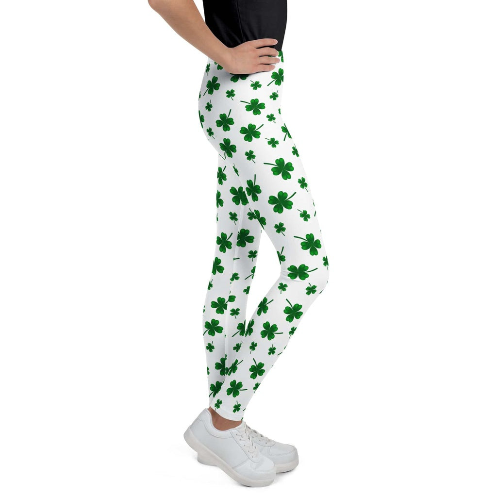 St. Patricks Day Shamrock Youth Leggings