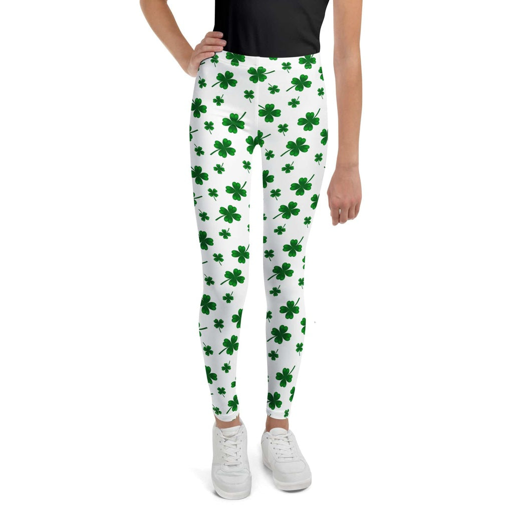 St. Patricks Day Shamrock Youth Leggings