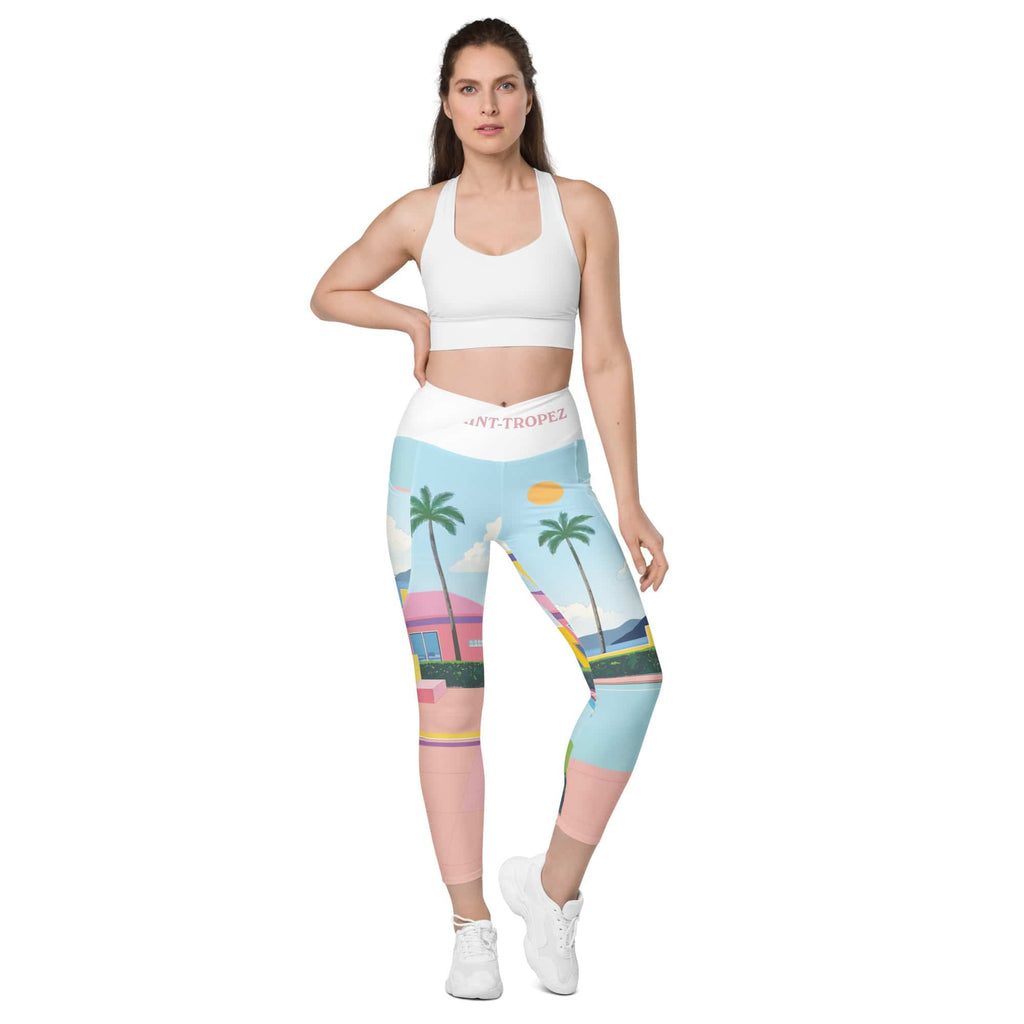St. Tropez Crossover Leggings With Pockets
