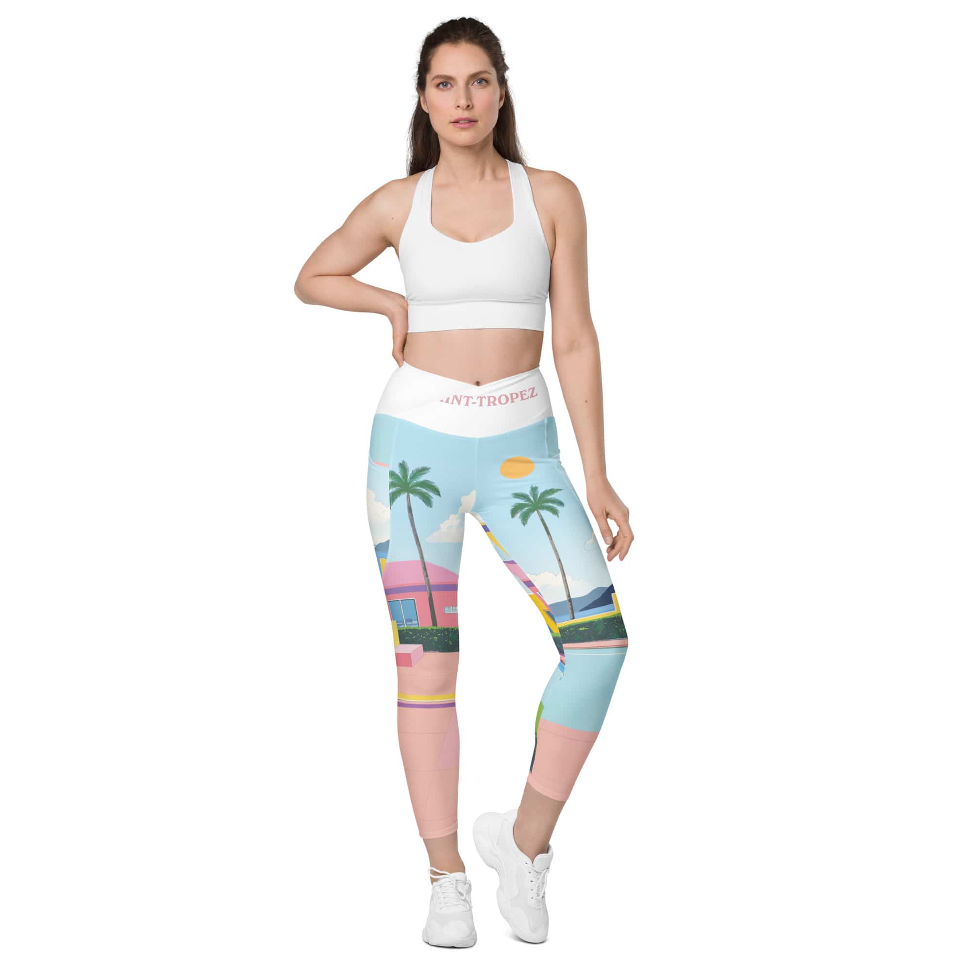St. Tropez Crossover Leggings With Pockets