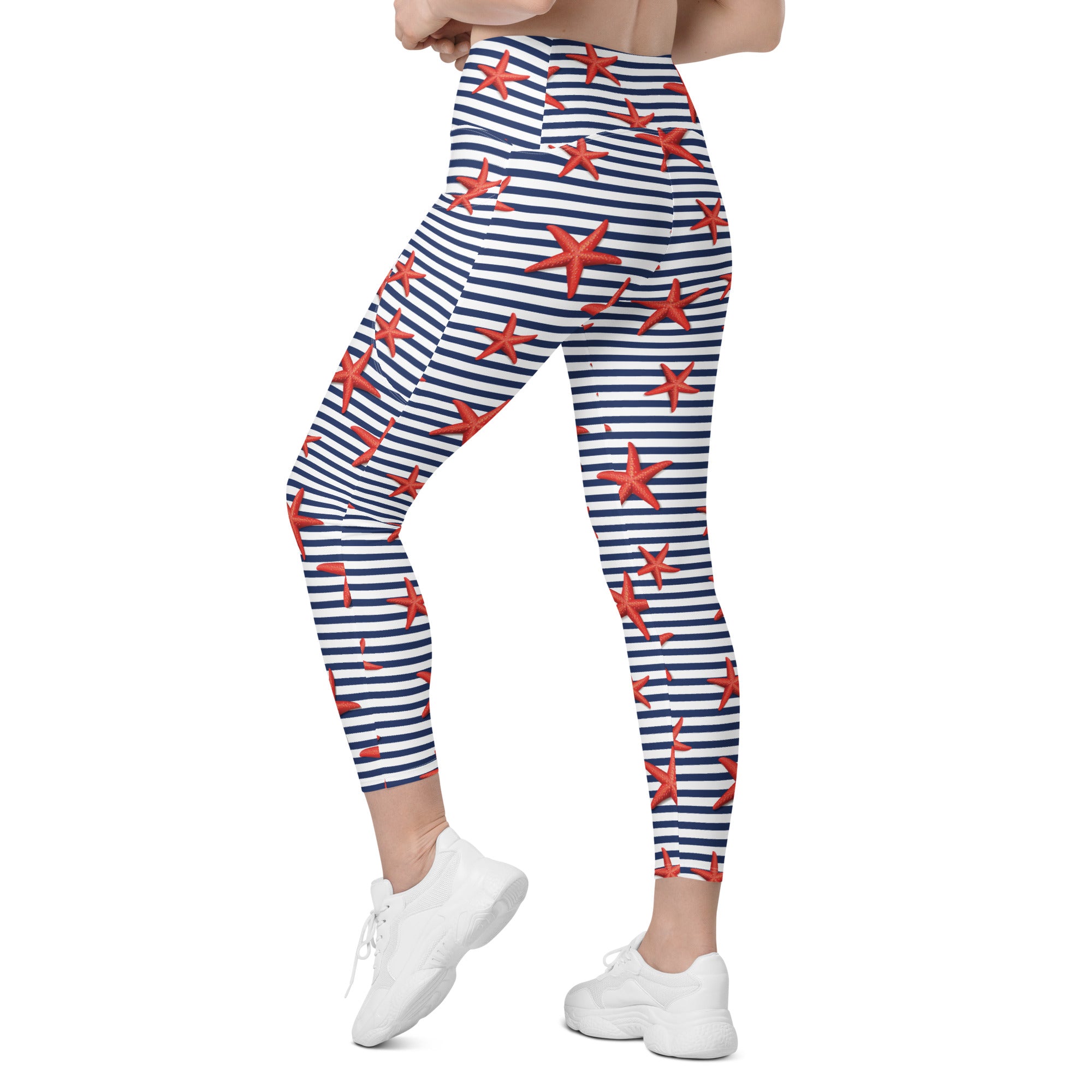 Starfish Stripe Leggings with Pockets