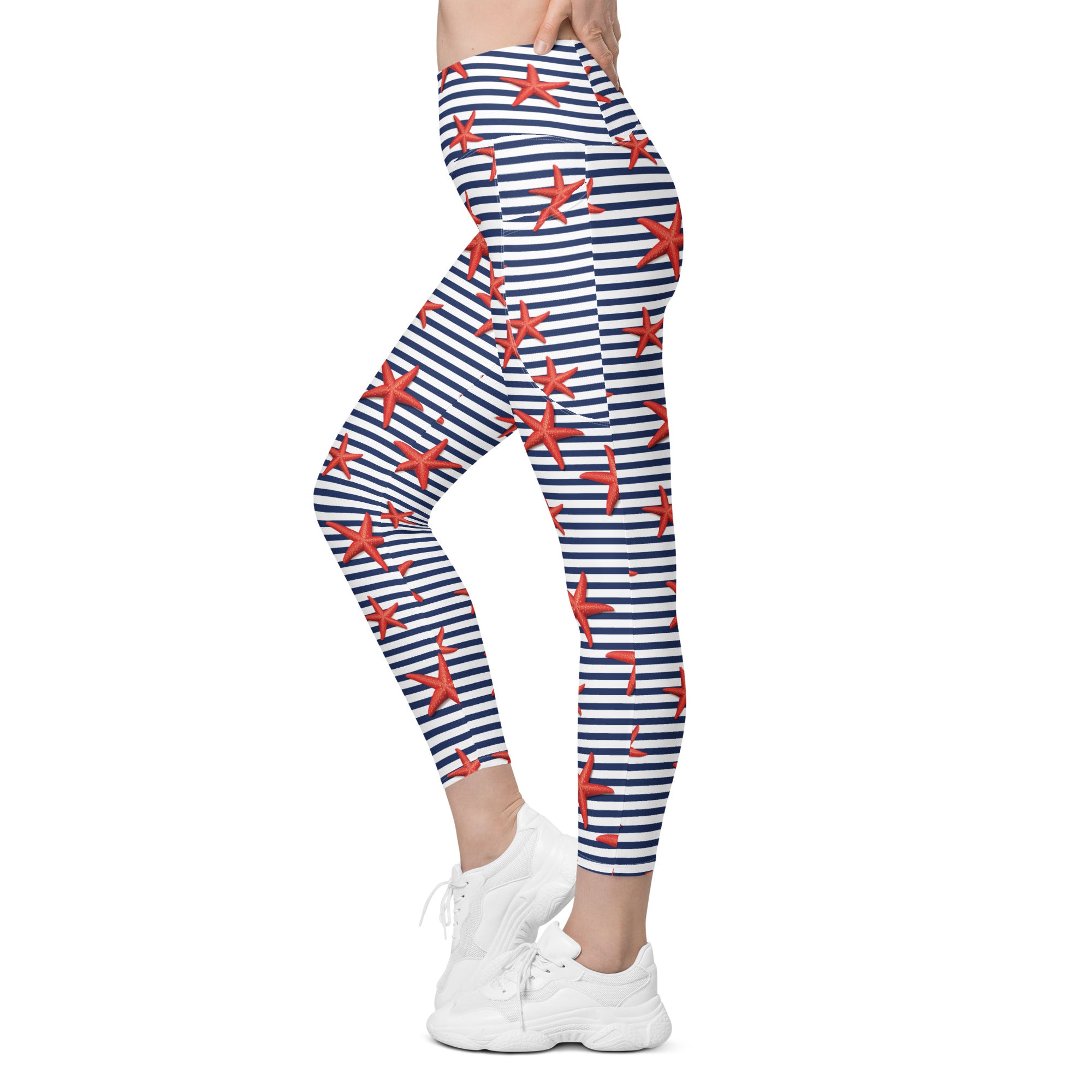 Starfish Stripe Leggings with Pockets