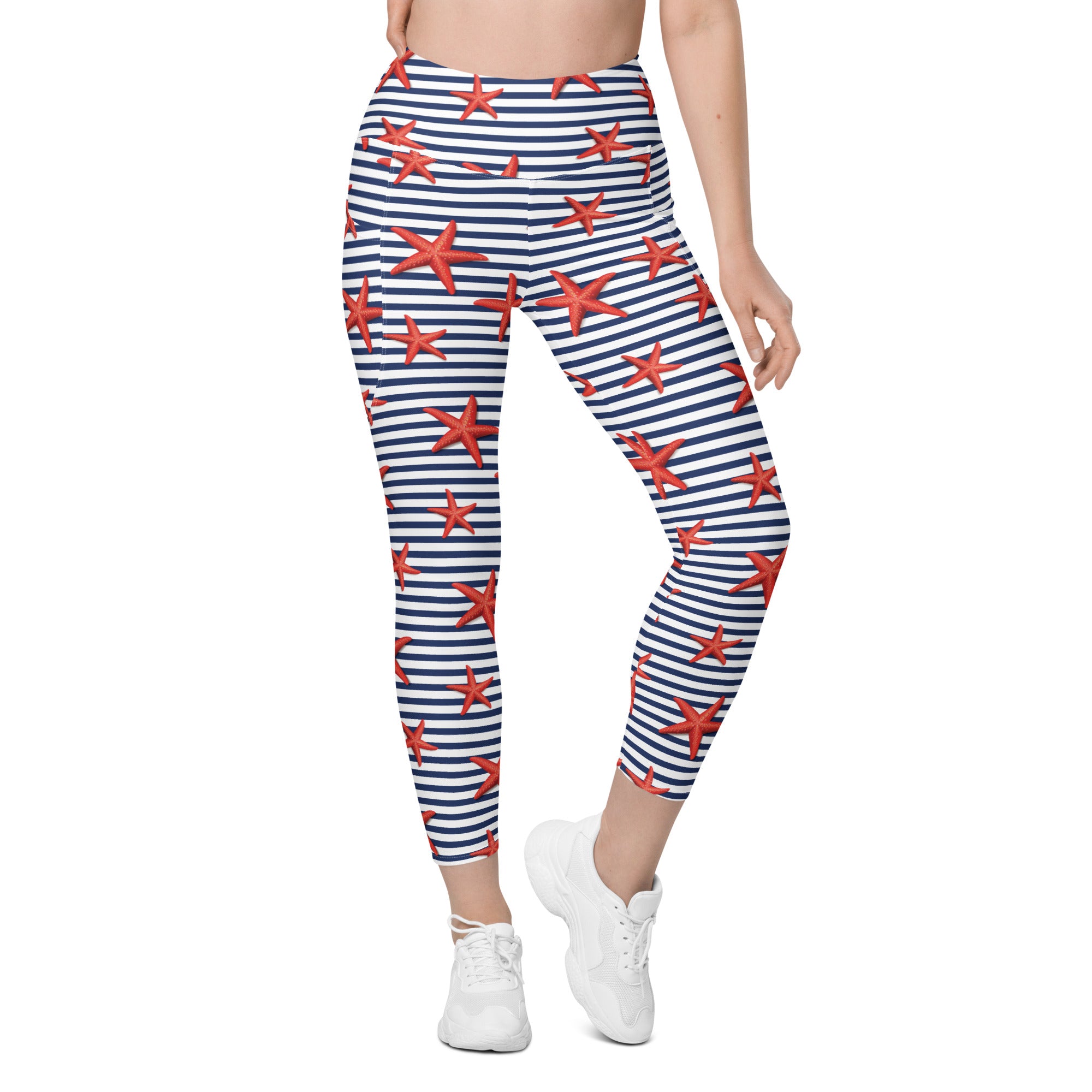 Starfish Stripe Leggings with Pockets