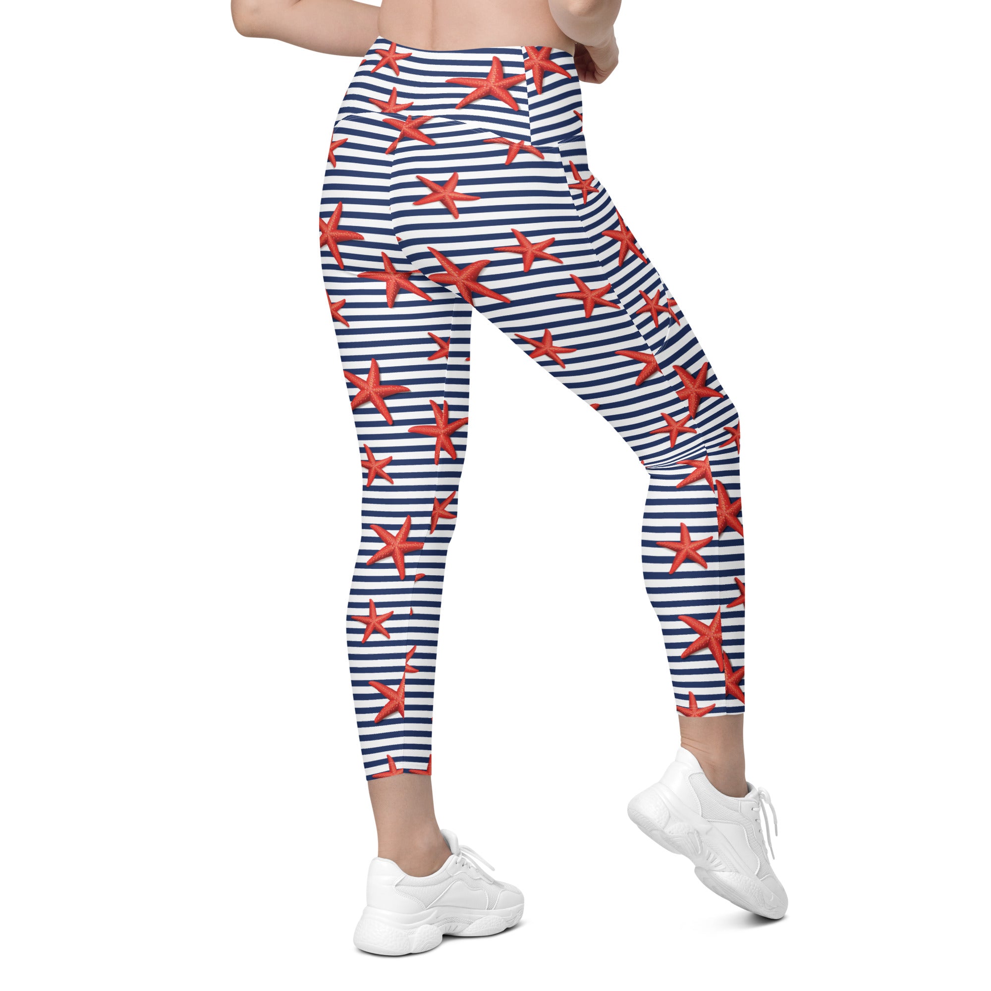 Starfish Stripe Leggings with Pockets