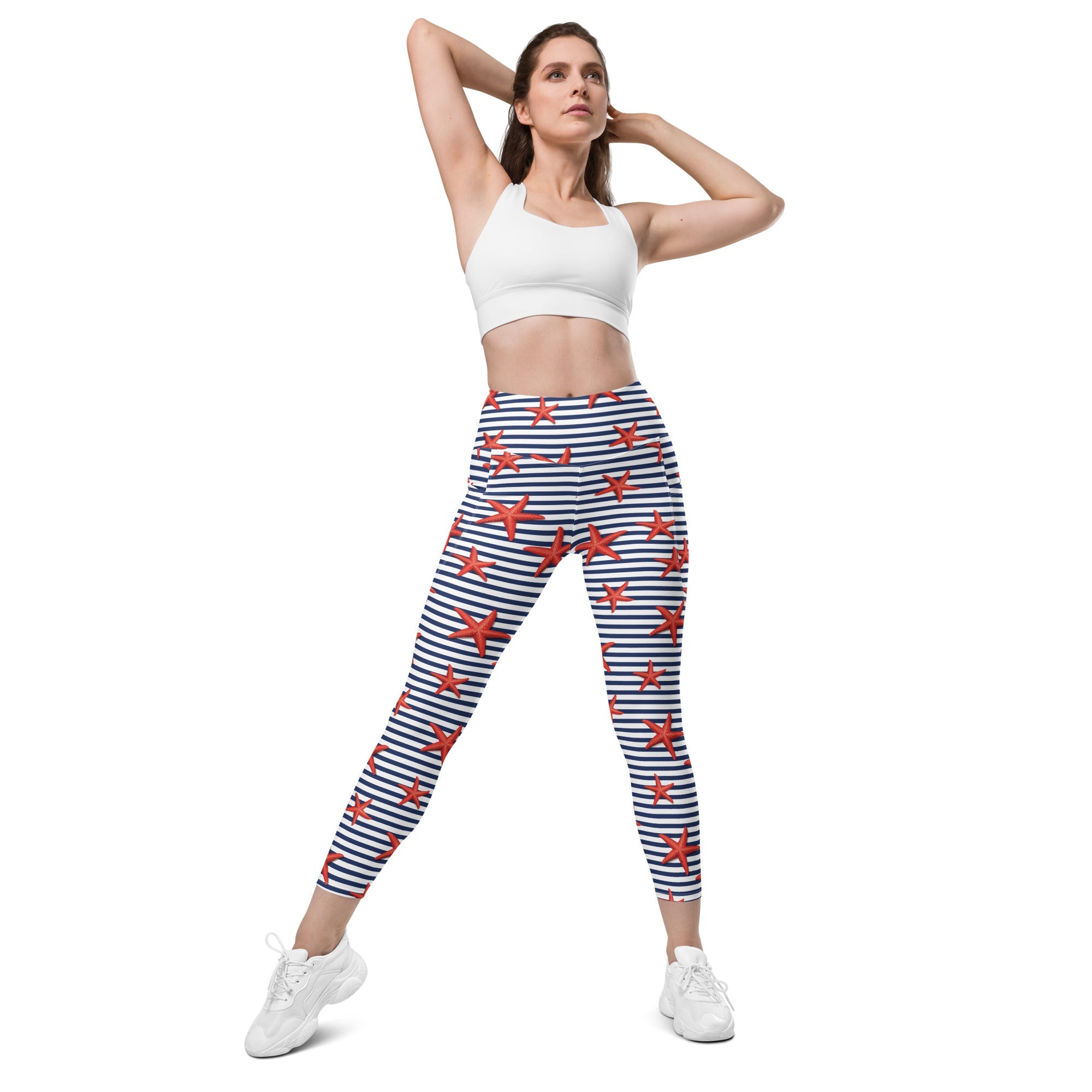 Starfish Stripe Leggings with Pockets