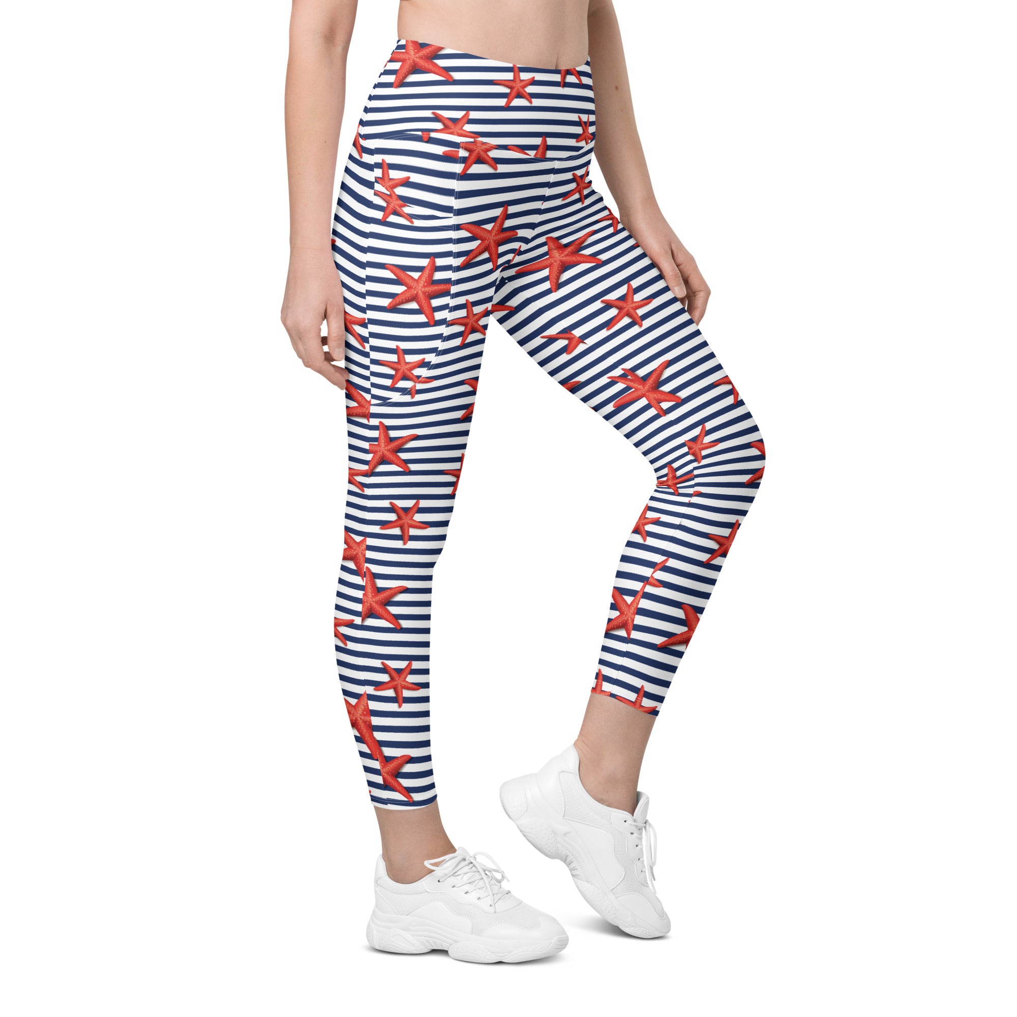 Starfish Stripe Leggings with Pockets