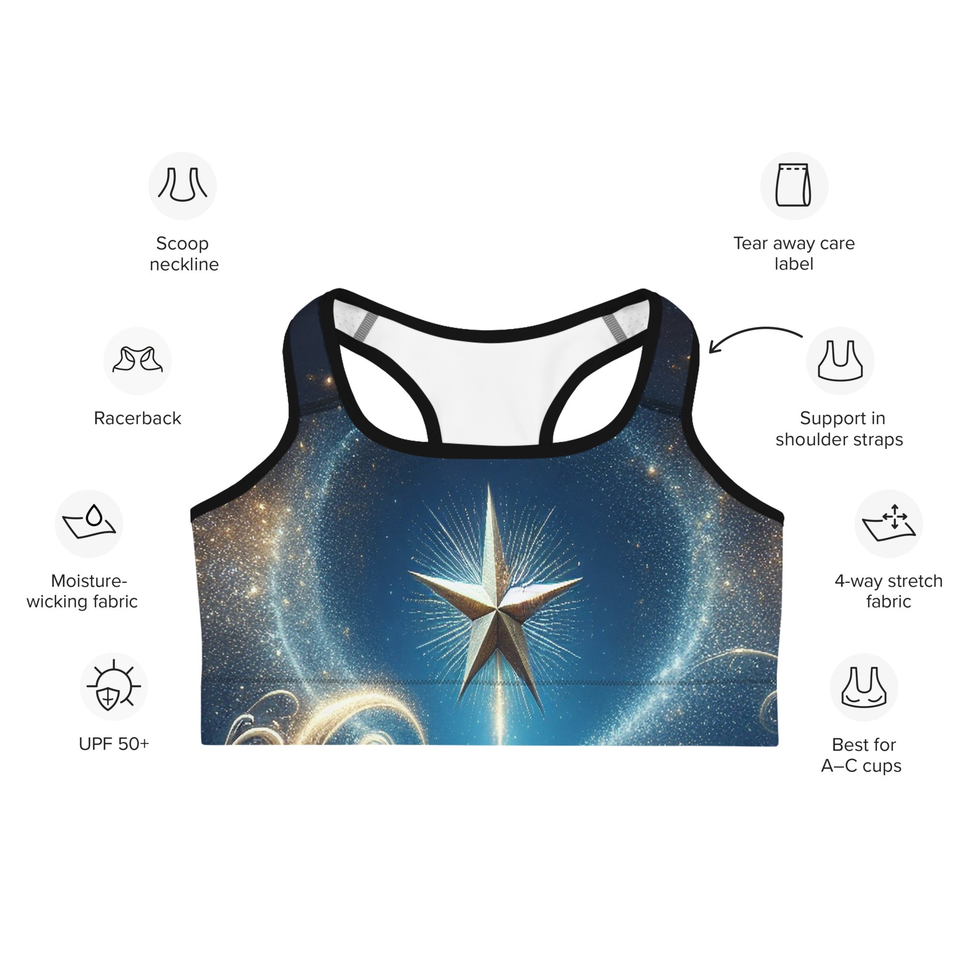 Starlit Christmas Sports Bra