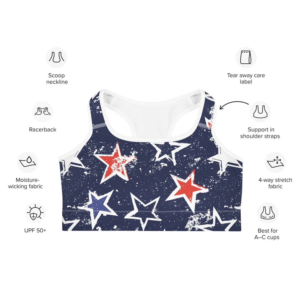 Stars of Liberty Sports Bra