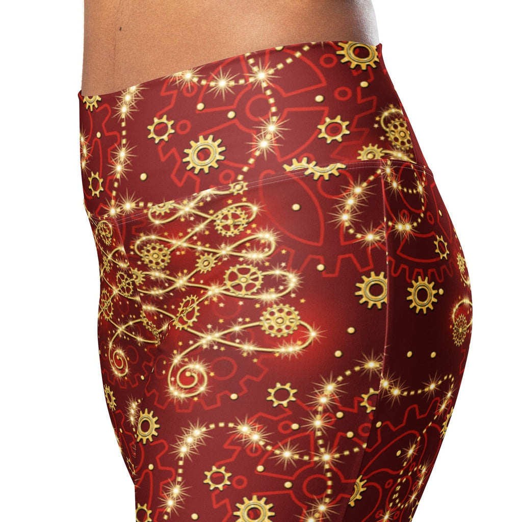 Steampunk Christmas Flare Leggings