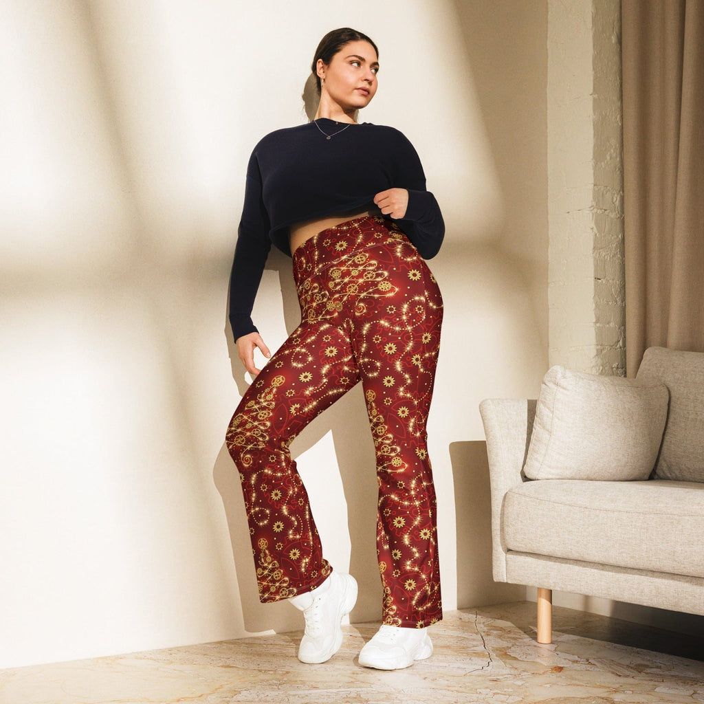 Steampunk Christmas Flare Leggings