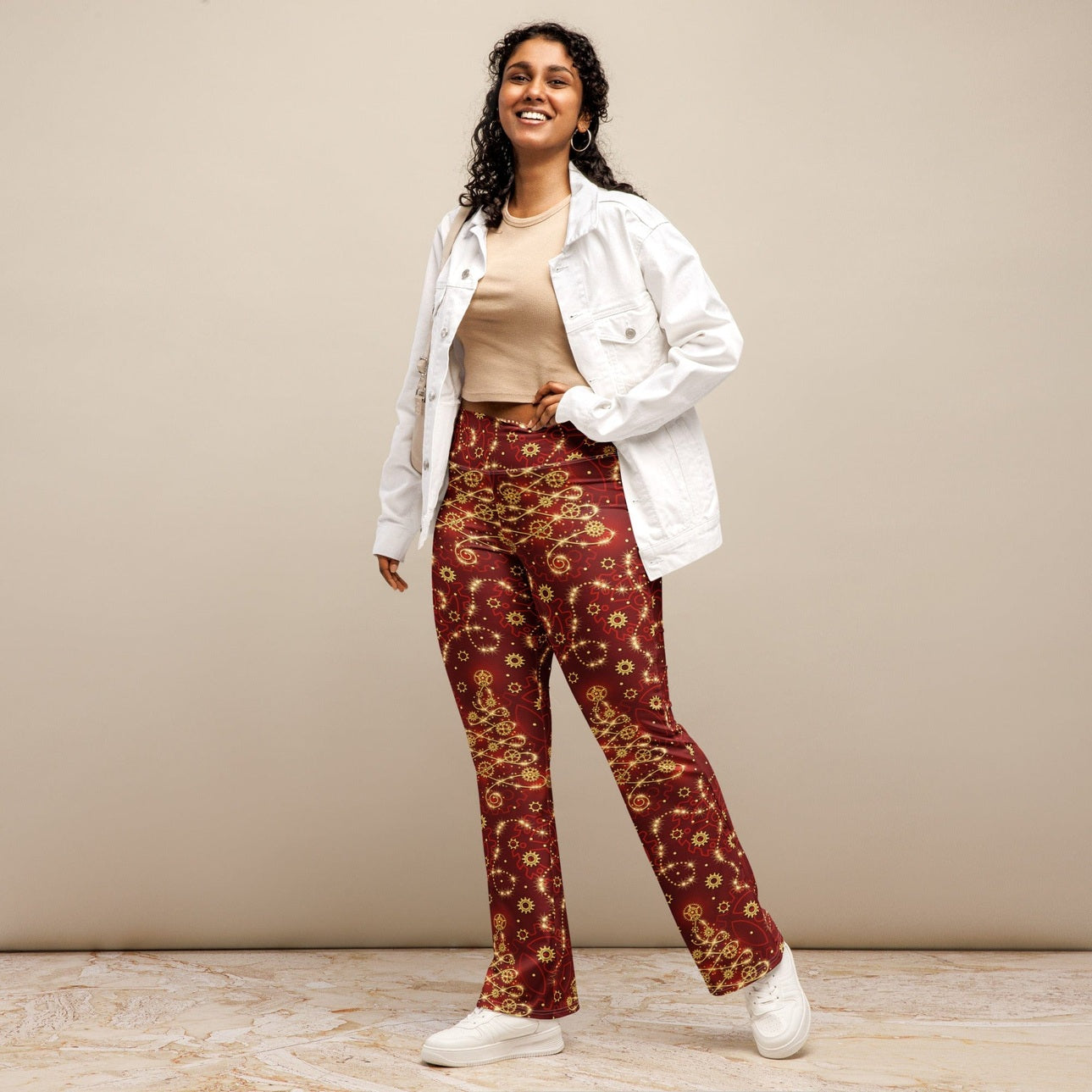 Steampunk Christmas Flare Leggings