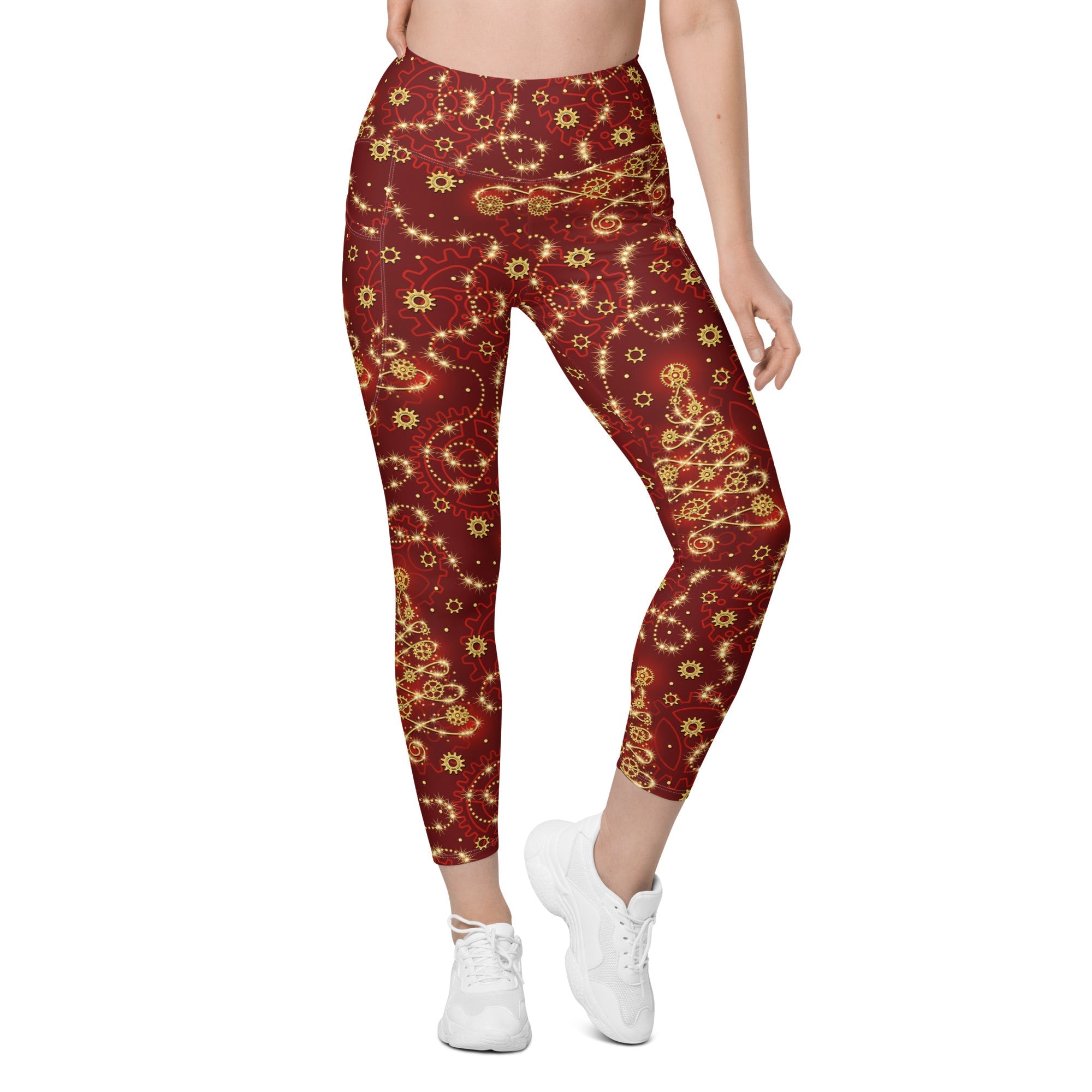 Steampunk Christmas Leggings With Pockets