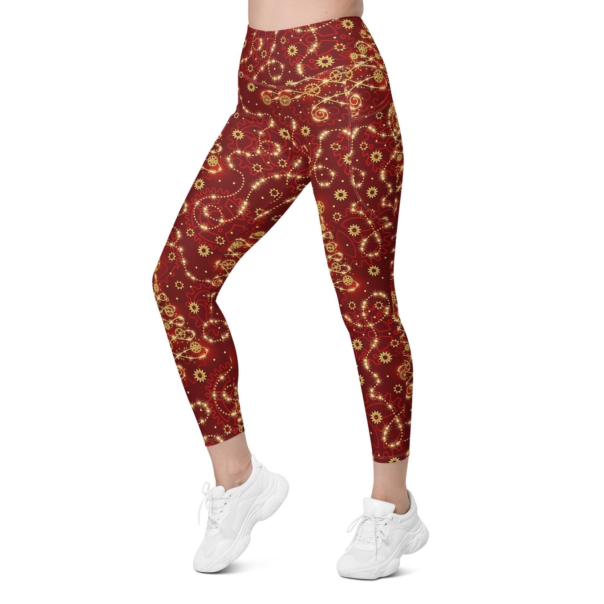 Steampunk Christmas Leggings With Pockets